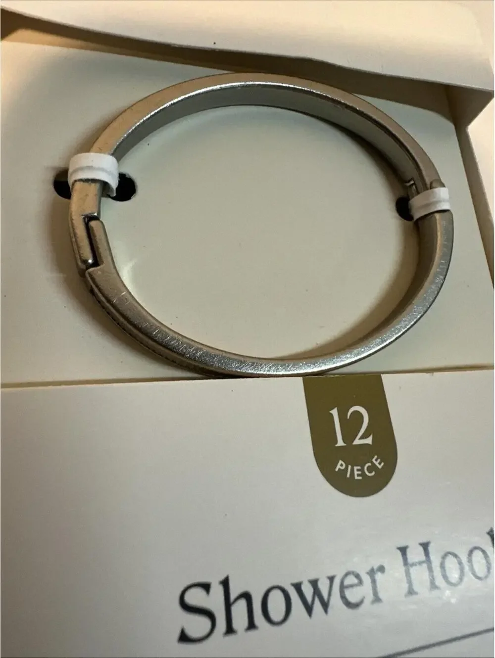 Threshold Rust-Proof Oval Shower Rings/Hooks Set of 12 - Nickel Finish - NEW